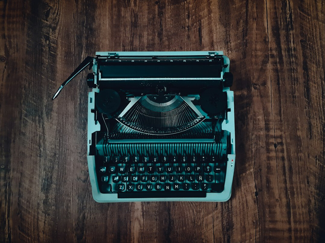 typewriter with paper